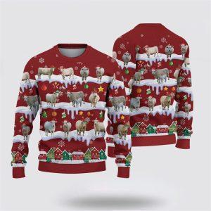 Charolais Christmas Knitted Sweater, Gifts For Farmers,…