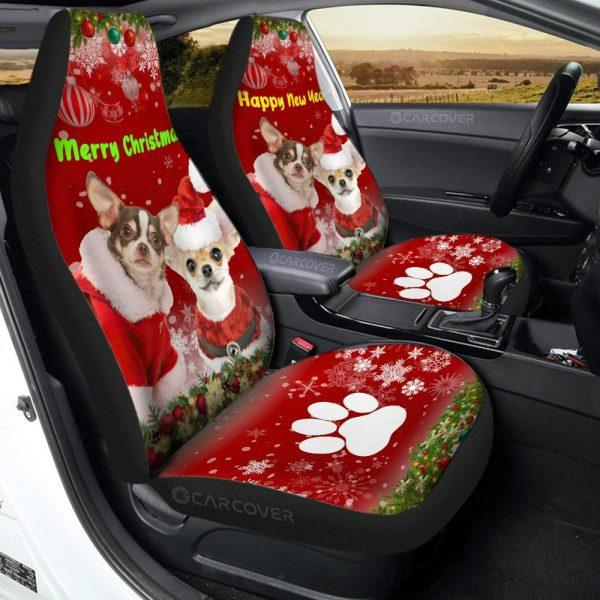 Chihuahuas Christmas Car Seat Covers Custom Car Accessories, Christmas Car Seat Covers