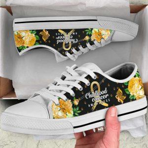 Childhood Cancer Shoes Awareness Hope Flower Low Top Shoes Canvas Shoes Gift For Survious 2 bexb2u.jpg