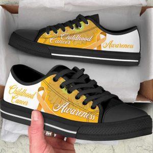 Childhood Cancer Shoes Awareness Ribbon Low Top…
