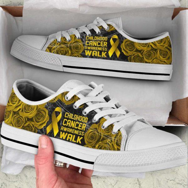 Childhood Cancer Shoes Awareness Walk Low Top Shoes Canvas Shoes, Gift For Survious