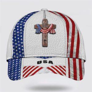 Christian Baseball Cap, American Flag On Cross…