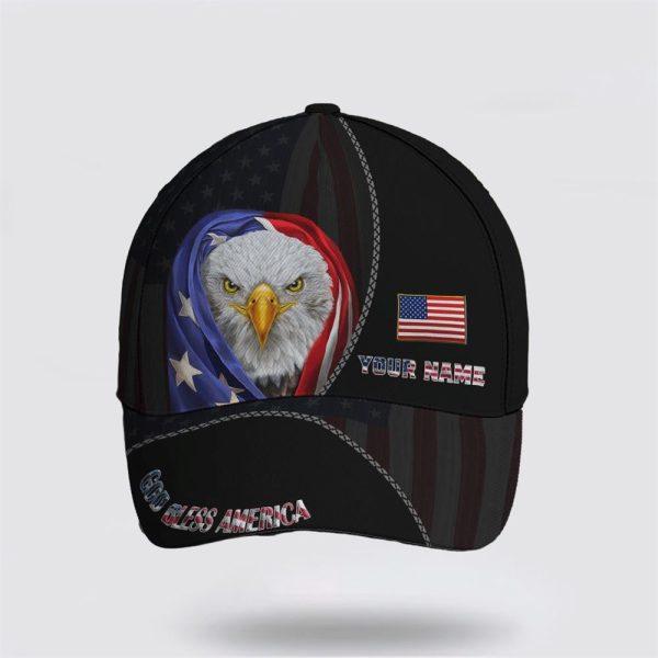 Christian Baseball Cap, Bless America Eagle With Flag Baseball Cap, Mens Baseball Cap, Women’s Baseball Cap