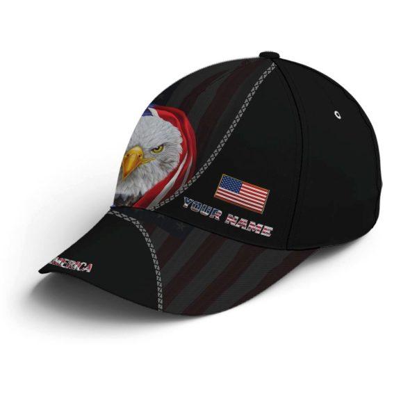 Christian Baseball Cap, Bless America Eagle With Flag Baseball Cap, Mens Baseball Cap, Women’s Baseball Cap