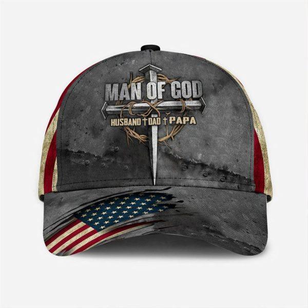 Christian Baseball Cap, Dad The Man Of God Baseball Cap Hat Christian Classic Cap Hat, Mens Baseball Cap, Women’s Baseball Cap