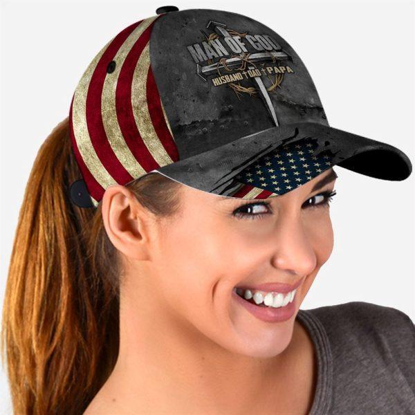 Christian Baseball Cap, Dad The Man Of God Baseball Cap Hat Christian Classic Cap Hat, Mens Baseball Cap, Women’s Baseball Cap