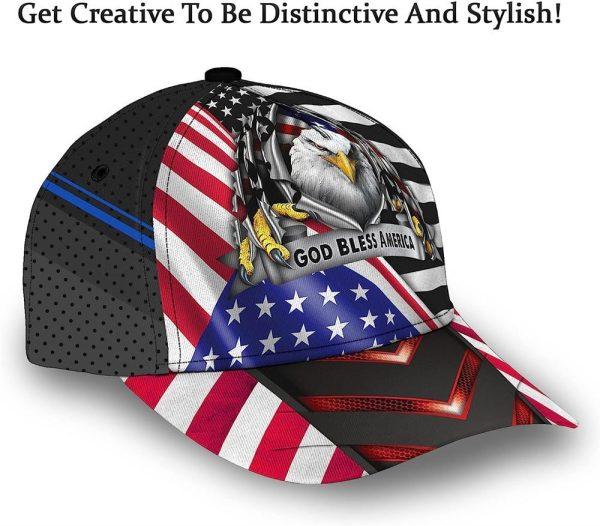 Christian Baseball Cap, Eagle God Bless America All Over Print Baseball Cap, Mens Baseball Cap, Women’s Baseball Cap