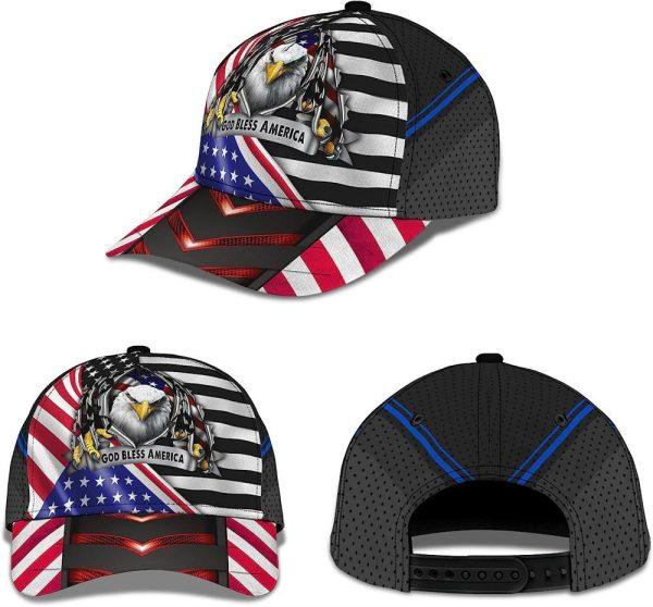 Christian Baseball Cap, Eagle God Bless America All Over Print Baseball Cap, Mens Baseball Cap, Women’s Baseball Cap