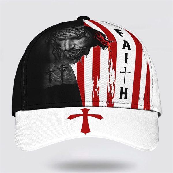 Christian Baseball Cap, Faith American Flag And God And Cross All Over Print Baseball Cap, Mens Baseball Cap, Women’s Baseball Cap