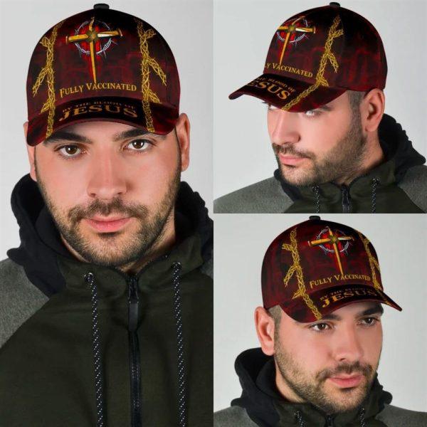 Christian Baseball Cap, Fully Vaccinated By The Blood Of Jesus Cross Nails Baseball Cap, Mens Baseball Cap, Women’s Baseball Cap