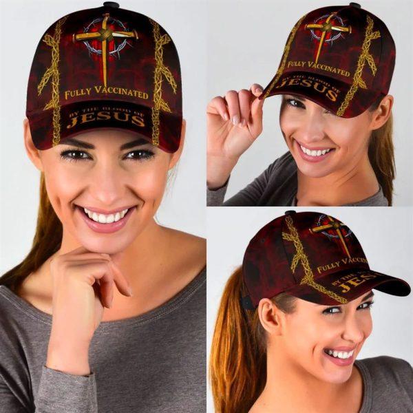 Christian Baseball Cap, Fully Vaccinated By The Blood Of Jesus Cross Nails Baseball Cap, Mens Baseball Cap, Women’s Baseball Cap