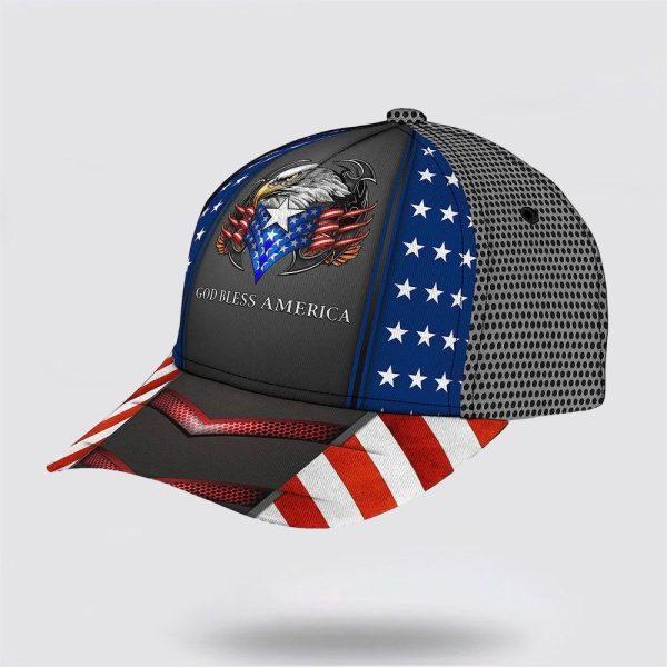 Christian Baseball Cap, God Bless America Bald Eagle All Over Print Baseball Cap, Mens Baseball Cap, Women’s Baseball Cap