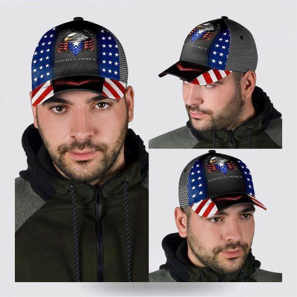 Christian Baseball Cap, God Bless America Bald Eagle All Over Print Baseball Cap, Mens Baseball Cap, Women’s Baseball Cap