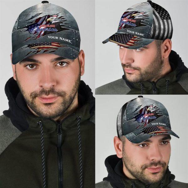 Christian Baseball Cap, God Bless America Bald Eagle Patriotic All Over Print Baseball Cap, Mens Baseball Cap, Women’s Baseball Cap