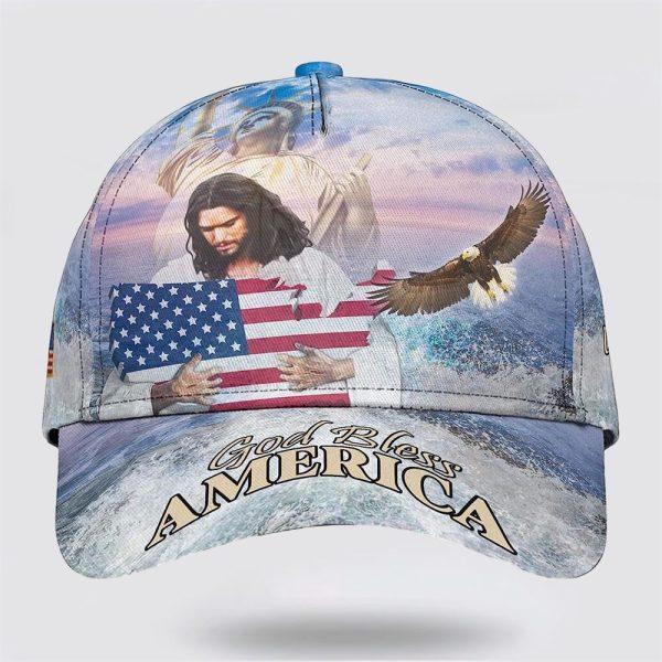 Christian Baseball Cap, God Bless America Eagle Ball For Independence All Over Print Baseball Cap, Mens Baseball Cap, Women’s Baseball Cap