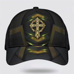 Christian Baseball Cap, God Cross Metal Gold…