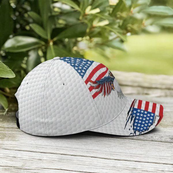 Christian Baseball Cap, Golf American Flag Eagle Golf Ball Pattern Baseball Cap, Mens Baseball Cap, Women’s Baseball Cap