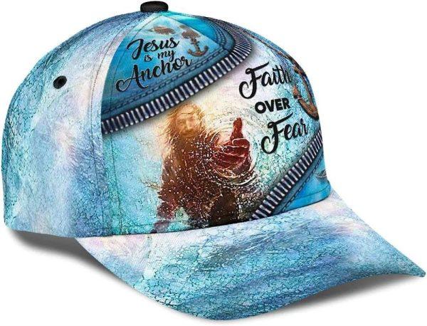 Christian Baseball Cap, Hand Of God Faith Over Fear Anchor Baseball Cap, Mens Baseball Cap, Women’s Baseball Cap