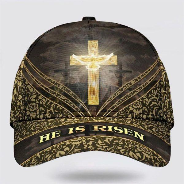 Christian Baseball Cap, He Is Risen Cross Baseball Cap, Mens Baseball Cap, Women’s Baseball Cap