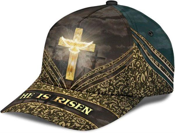 Christian Baseball Cap, He Is Risen Cross Baseball Cap, Mens Baseball Cap, Women’s Baseball Cap