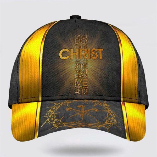 Christian Baseball Cap, I Can Do All Things Through Christ Cross Baseball Cap, Mens Baseball Cap, Women’s Baseball Cap