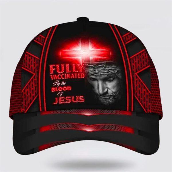 Christian Baseball Cap, Jesus Fully Vaccinated By The Blood Of Jesus All Over Print Baseball Cap, Mens Baseball Cap, Women’s Baseball Cap