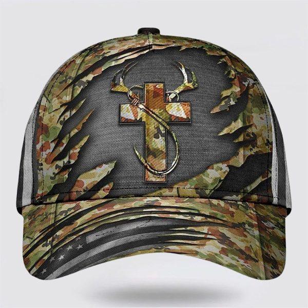 Christian Baseball Cap, Jesus Hunting Fishing Camo Baseball Cap, Mens Baseball Cap, Women’s Baseball Cap