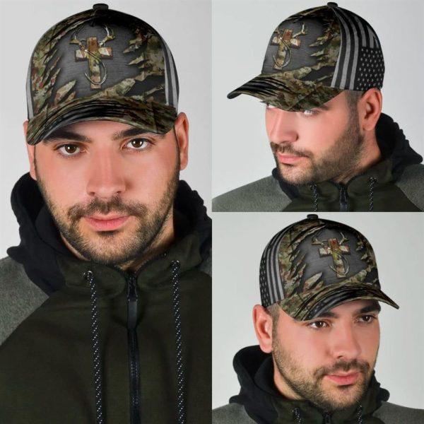 Christian Baseball Cap, Jesus Hunting Fishing Camo Baseball Cap, Mens Baseball Cap, Women’s Baseball Cap