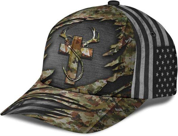 Christian Baseball Cap, Jesus Hunting Fishing Camo Baseball Cap, Mens Baseball Cap, Women’s Baseball Cap