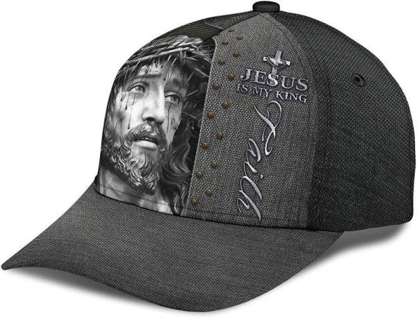 Christian Baseball Cap, Jesus Portrait Jesus Is My King Faith Classic Hat All Over Print, Mens Baseball Cap, Women’s Baseball Cap