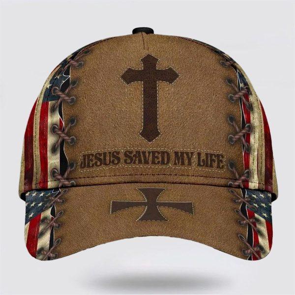 Christian Baseball Cap, Jesus Saved My Life Cross Classic Hat All Over Print, Mens Baseball Cap, Women’s Baseball Cap