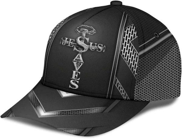 Christian Baseball Cap, Jesus Saves Cross Nails Classic Hat All Over Print, Mens Baseball Cap, Women’s Baseball Cap