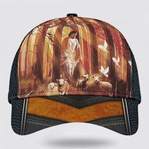 Christian Baseball Cap, Jesus Walking In Forest…