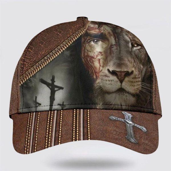 Christian Baseball Cap, Lion Crucifixion Of Jesus Classic Hat All Over Print, Mens Baseball Cap, Women’s Baseball Cap