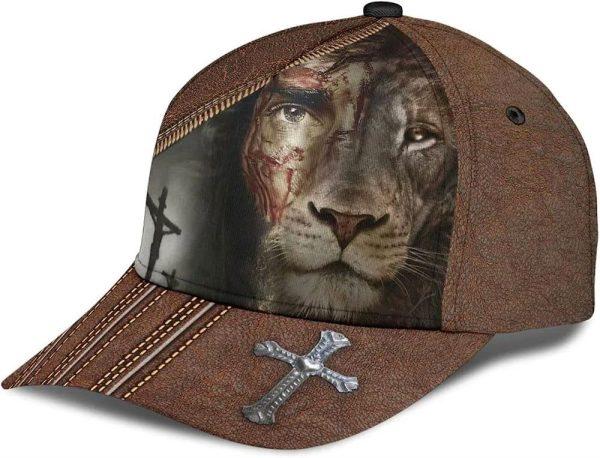 Christian Baseball Cap, Lion Crucifixion Of Jesus Classic Hat All Over Print, Mens Baseball Cap, Women’s Baseball Cap