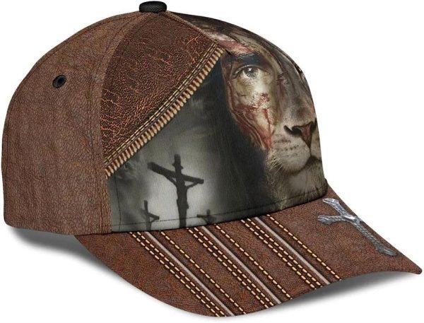 Christian Baseball Cap, Lion Crucifixion Of Jesus Classic Hat All Over Print, Mens Baseball Cap, Women’s Baseball Cap