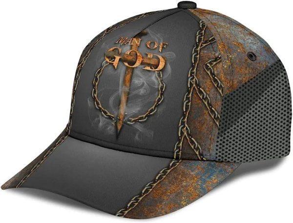 Christian Baseball Cap, Man Of God Cross All Over Print Baseball Cap, Mens Baseball Cap, Women’s Baseball Cap