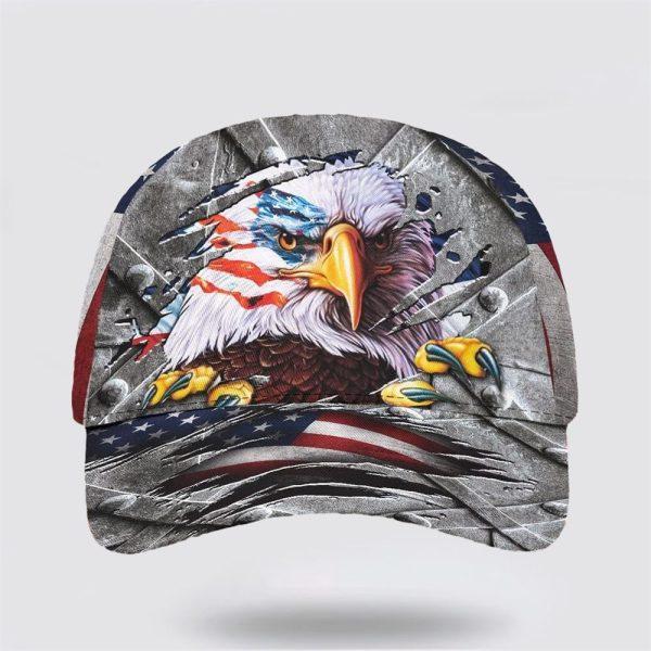 Christian Baseball Cap, The Eagle American Flag Classic Hat All Over Print, Mens Baseball Cap, Women’s Baseball Cap