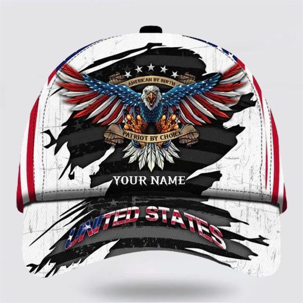 Christian Baseball Cap, U.S Patriotic Eagle Custom Name All Over Print Baseball Cap, Mens Baseball Cap, Women’s Baseball Cap