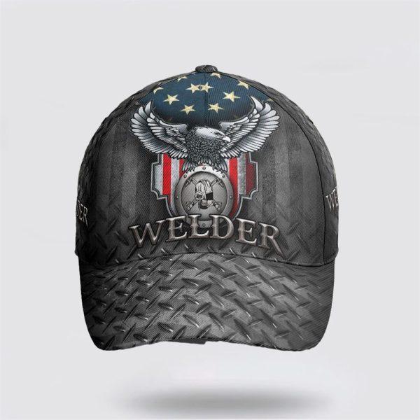 Christian Baseball Cap, US Eagle Baseball Cap For Welder Metalic Style, Mens Baseball Cap, Women’s Baseball Cap