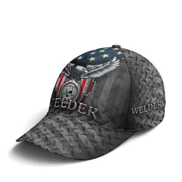 Christian Baseball Cap, US Eagle Baseball Cap For Welder Metalic Style, Mens Baseball Cap, Women’s Baseball Cap