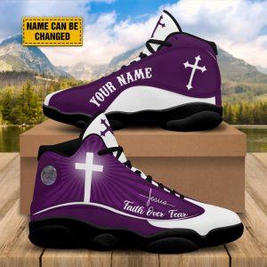 Christian Basketball Shoes Faith Over Fear Customized Purple Jesus Basketball Shoes Jesus Shoes Christian Fashion Shoes 4 iat4ad.jpg
