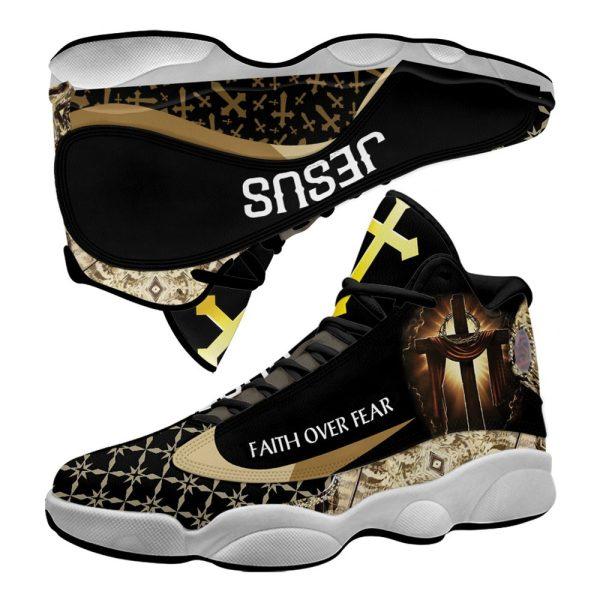 Christian Basketball Shoes, Faith Over Fear Jesus Basketball Shoes, Jesus Shoes, Christian Fashion Shoes
