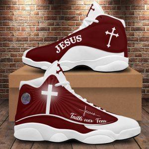 Christian Basketball Shoes Faith Over Fear Jesus Basketball Shoes Red Design Jesus Shoes Christian Fashion Shoes 2 buls4p.jpg