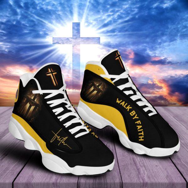 Christian Basketball Shoes, Walk By Faith Jesus Cross Basketball Shoes, Jesus Shoes, Christian Fashion Shoes