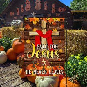 Christian Fall For Jesus He Never Leaves Thanksgiving Halloween Pumpkins Fall Flag Thanksgiving Flag Outdoor Decoration 3 roufuv.jpg