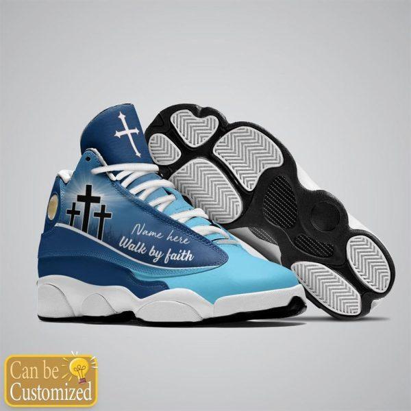 Christian Shoes, Blue Cross Walk By Faith Jesus Custom Name Jd13 Shoes, Jesus Christ Shoes, Jesus Jd13 Shoes