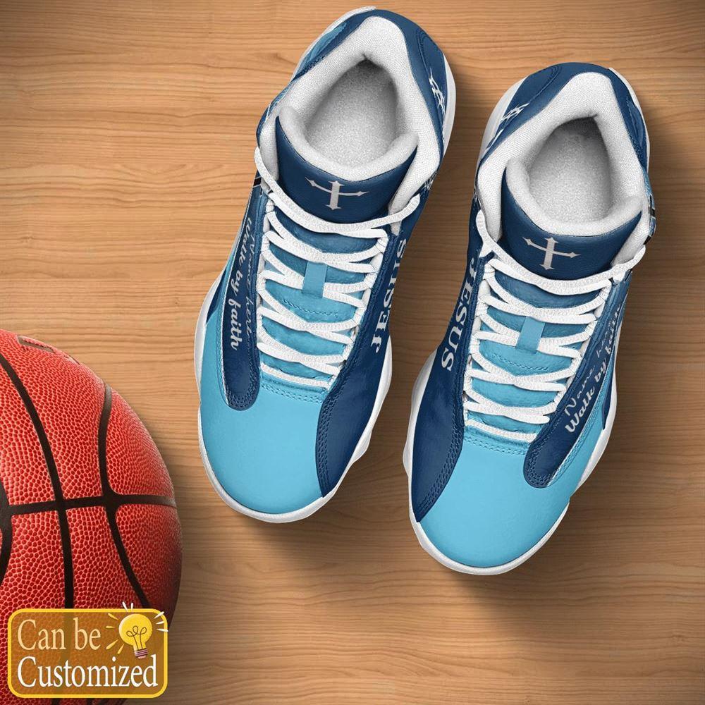 Christian Shoes, Blue Cross Walk By Faith Jesus Custom Name Jd13 Shoes, Jesus Christ Shoes, Jesus Jd13 Shoes
