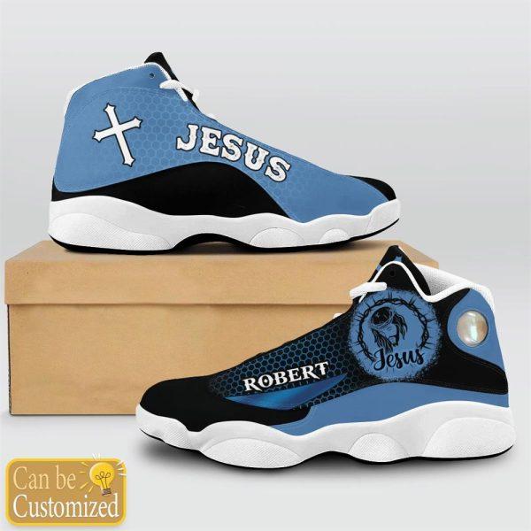 Christian Shoes, Jesus Basic Cool Dark Blue Custom Name Jd13 Shoes, Jesus Christ Shoes, Jesus Jd13 Shoes