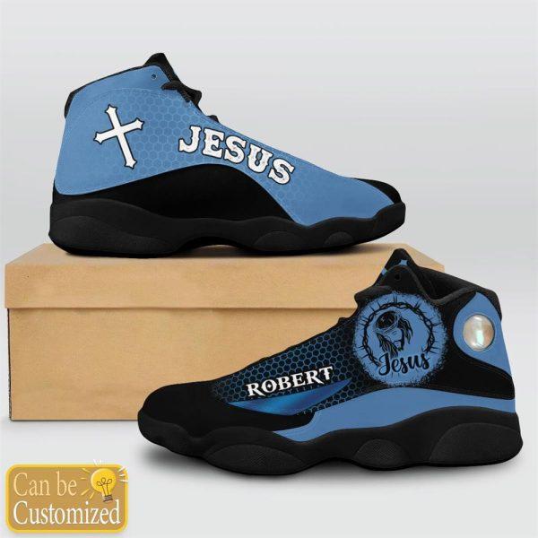 Christian Shoes, Jesus Basic Cool Dark Blue Custom Name Jd13 Shoes, Jesus Christ Shoes, Jesus Jd13 Shoes